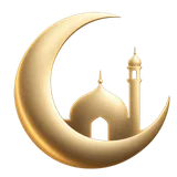 Ezan Saati Uygulaması logosu: altın hilalin içinde kubbeli, minareli bir cami